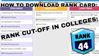 how to download CPGET rank card/cut-off rank