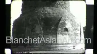 Rare video of India in the 1920's: Dhamek Stupa of Sarnath and nearby excavations