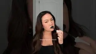 Trying black lipstick for the first time 🖤 | #blacklipstick #makeuptryon #makeup #lipstickswatches