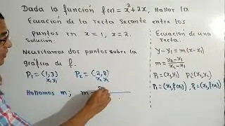 Recta secante a la grafica de una funci&oacute;n 1
