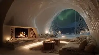 Fireplace Sounds 🔥 Arctic Igloo Interior | Pure Natural Fire Only | 4K | 3.5 Hours