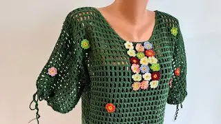 Croșetăm bluza Florina - PARTEA I - cel mai ușor model / tutorial pas cu pas