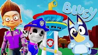 BLUEY DESAFIA a RYDER y ESCAPA de la TORRE de PAW PATROL | Las Aventuras de BLUEY en ROBLOX!