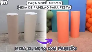 COMO FAZER MESA REDONDA COM PAPEL&Atilde;O PARAN&Aacute; | CILINDRO COM PAPEL&Atilde;O | MESA FEITA COM CAIXA PAPEL&Atilde;O