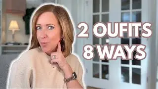 You don't need more clothes. Stop buying, start styling! Let's look at 8 styles made with 2 outfits.
