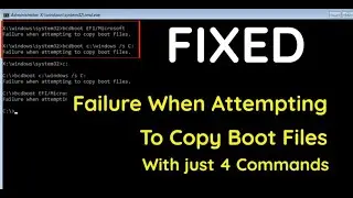 Fixed | Failure when attempting to copy boot files