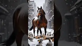 Awe-Inspiring Horse Snowy Log Journey Turns Wild! 🐎 🌨️ Part 5 #AnimalHeroes #UnexpectedTwist