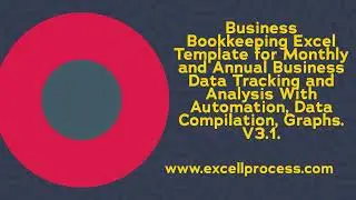 Business Bookkeeping Excel Template for Monthly and Annual Data Tracking With Automation v.3.1.Dark