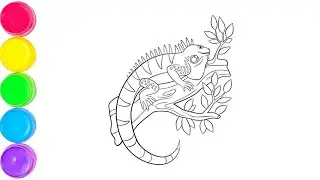 How To Draw An Iguana Step By Step 🦎 Iguana Drawing Easy