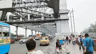 India kolkata walk in barabazar | Howrah bridge or iron market | HDR 4k veiw 🇮🇳