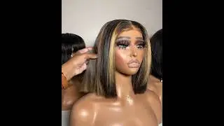 12inch blonde highlight bob wigs summer hair bobs wigs | 100 human hair factory wholesale supplier