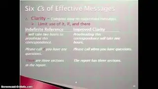 The Six C's of Effective Messages-Clarity