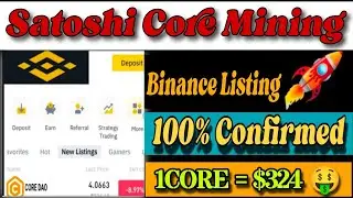 Boom 💥| Core Dao in New Listings list In Binance Exchange 🤯 100% confirmed 😱| 1Core= $324 🤑🎉#bitcoin