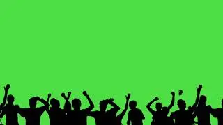 Crowd of fans dancing on green screen - Crowd of fans dancing chroma key