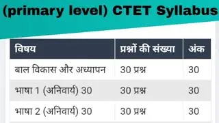 CTET syllabus in hindi 2019.