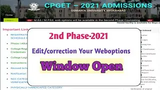 CpGET 2021||weboptions edit and correction||window Open Today