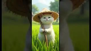 Farming Together: A White Cat's Hard Work and His Loving Wife's Support #farm#cat#short