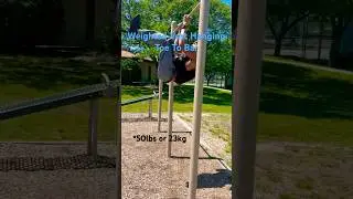 Core strength? How to do a Weighted Vest Hanging Toes To Bar.(50lbs or 23kg).  #shortvideo