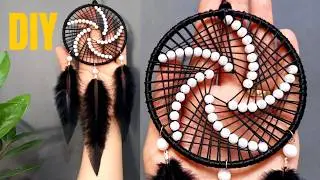 Dream Catcher webbing tutorial | DIY easy dreamcatcher with beads | آموزش دریمکچر ساده مرواریدی