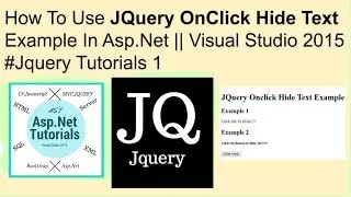 how to use jquery onclick hide text in asp.net || visual studio 2015 
