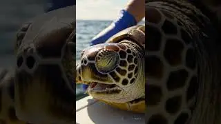 Plastic Straw Removed From A Sea Turtle's Nostril