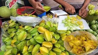 Star fruit chaat 😋 10 ₹ hardworking Man 🤑🙏 Sells Carambola Masala | Bengali Street Food