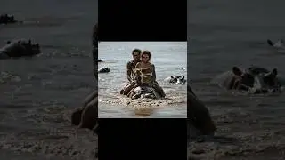 Primitive Tribe Rescues Foal From Lions &mdash; Escape on a Giant Hippo! #wildlife #prehistoric #stoneage