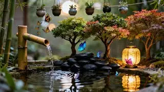 Relaxation Music' Bamboo Water Fountain & Healing Piano 🌿Deep Sleep Music, Meditation, Nature Sounds
