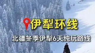 我发现很多人冬天来新疆，玩的还是夏天的攻略。 伊犁冬季环线6天5晚路线攻略，2-6人纯玩小团，不赶路，不绕路。随走随停，自由感满满#新疆冬季旅游攻略  #伊犁小团  #新疆旅游攻略  #伊犁环线...
