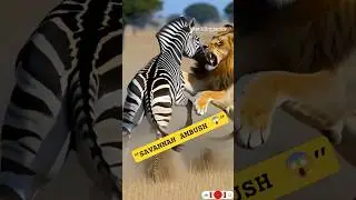 Zebra vs Lion 🦓🦁 | Savannah Ambush 😱#animals #shortvideo #shorts #aishorts