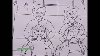 How to make Global day of parents drawing  | International family day drawing |