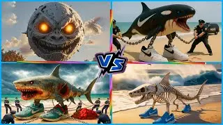 LUNAR MOON 🆚️ MUTANT SHARK 🦈 🆚️SKELETON TRALALERO  tiles hop edm rush