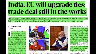 India-EU Trade Deal Explained | Free Trade Agreement, Benefits & Challenges | English News Reading