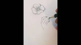 Easy hand drawing | hand holding flower | easy drawing #shorts #drawing
