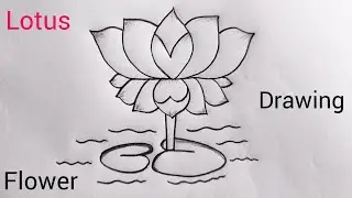 🌸How To Make A Lotus Drawing Easy | How To Draw A Lotus Flower Very Easy Step By Step🌸🌸🌸