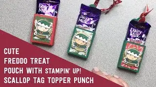 Cute Freddo Treat Pouch with Stampin' Up! Scallop Tag Topper Punch