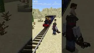 Not on my tracks, partner. 🦆🚓💨 #minecraft #minecraftfunny #trains #minecraftaddon