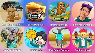 Brainrot Squid, Squid Game 3D, Rat Dance, Tung Tung Tung Sahur, Brainrot Survival Challenge