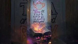 My Cross Stitch Story About Tea And A Book