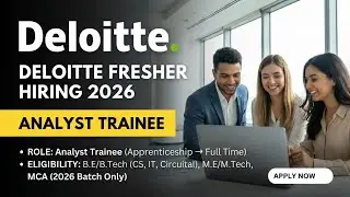 Deloitte National Level Assessment 2026 | Analyst Trainee Hiring | #fresherjobs #deloitte @deloitte 