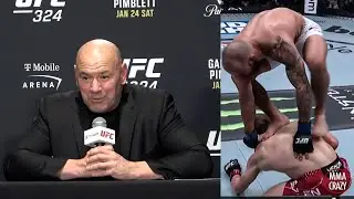 Dana White reacts to Jean Silva jumping off Arnold Allen at UFC 324