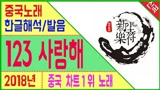 [틱톡노래] 123我爱你 (123 사랑해요) 신락진부 (新乐尘符) 가사해석 한국어발음 [노래로 배우는 중국어]  | 차이나 통통통