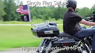 X50 Flag Mounts: MC Flags Flying at Town, City, and Highway Speeds