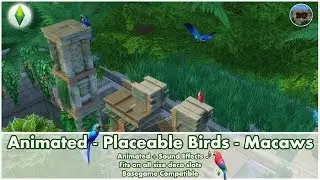 Bakies The Sims 4 Custom Content: Animated - Placeable Birds - Macaws