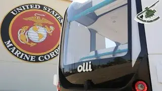 Cute 3D Printed Self Driving Electric Car Olli Visits the US Marine Corps