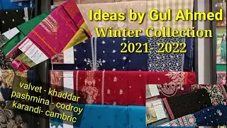 Gul Ahmed Winter Collection 2021 - premium valvet & karandi suits - pashmina shawl winter collection