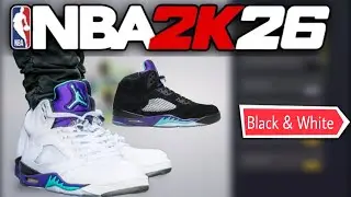 NBA 2K26 Shoe Creator - Air Jordan 5 OG Grape and Black Grape 5s Tutorial!