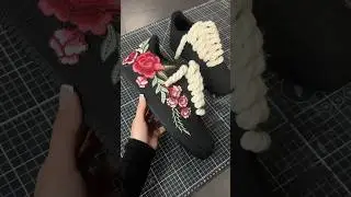 Customizing BLACK MATTE AF1 with a FLORAL twist 🌹😏 #shorts