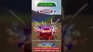 Cars 3 Driven to Win Stunt Showcase at Radiator Springs Wheel Well Loop as Lightning McQueen