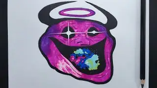 How To Draw Troll Face With Galaxy Inside || Drawing Tutorial